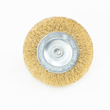 Щетка-крацовка "круглая" латунирован.круч.провол. 0,3мм  75мм для дрели арт.36702075 Bohrer*1/10/240