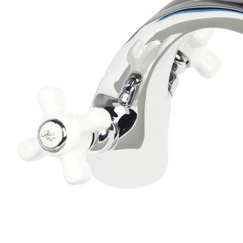 Смеситель для умывальника Hans Fetter HF2801, короткий излив, двухвентильный