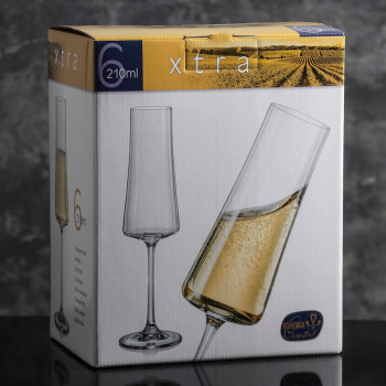 Набор бокалов для шампанского 210 мл Crystalex Bohemia Экстра, 6 шт., стекло