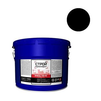 Эмаль алкидная 10 кг СТРОЙКОМПЛЕКТ ПФ-115, черная