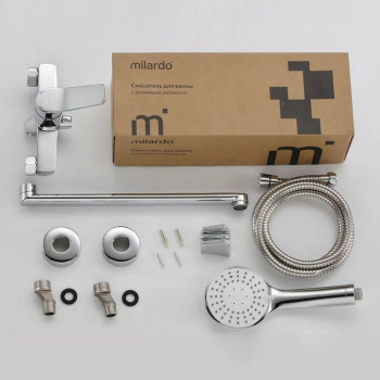 Смеситель для ванны с длинным изливом Milardo Enjoy, хром глянцевый ENJSB00M10 *1 Смеситель для ванны с длинным изливом Milardo Enjoy, хром глянцевый ENJSB00M10 *1