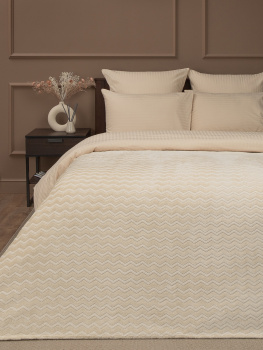 Плед 200*220см фланель жаккард зигзаг бежевый TF FNZ BE11 004/2022 NC Absolute *1