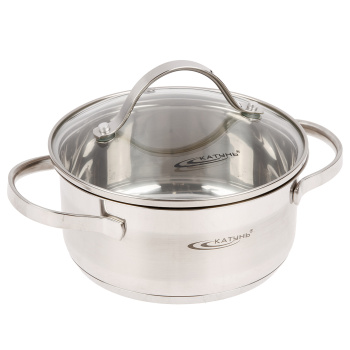 Кастрюля нерж. "Катунь" "Альта" 1,6л d16см термораспред. дно, Стекл. кр. KT-SET-005-16 *1/8 Кастрюля нерж. "Катунь" "Альта" 1,6л d16см термораспред. дно, Стекл. кр. KT-SET-005-16 *1/8