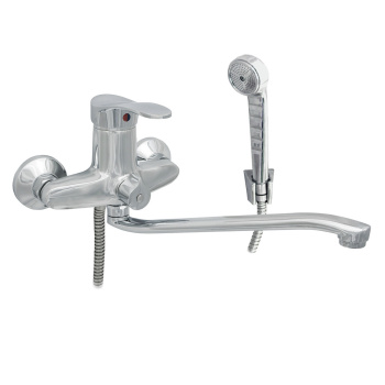 Смеситель для ванны ЦС-СМ 300-4 D35 М-40 плоский S-обр. излив (Подольск) *1/10