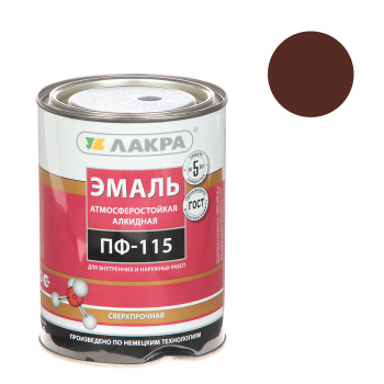 Эмаль ПФ-115 коричневая 1 кг Лакра *1/10/590 Эмаль ПФ-115 коричневая 1 кг Лакра *1/10/590