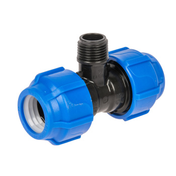 Тройник ПНД компрессия Ø 25х1/2"х25 наруж. резьба *1/80