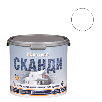 Антисептик 2.5 л для дерева АКВАТЕКС СКАНДИ, акриловый, кроющий, айсберг
