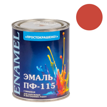 Эмаль ПФ-115 красная 0,8 кг Простокрашено *1/14/490 Эмаль ПФ-115 красная 0,8 кг Простокрашено *1/14/490