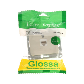 Механизм розетки "Glossa" 1-м. комп. беж. RJ45 GSL000281K *1