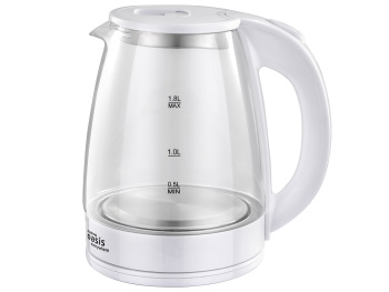 Чайник электрический стекло 1,8л 2000Вт Oasis K-8GW белый, автооткл, шкала уровня воды *1/12 Чайник электрический стекло 1,8л 2000Вт Oasis K-8GW белый, автооткл, шкала уровня воды *1/12
