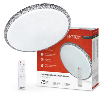 Светильник светодиодный акриловый 500мм 75Вт 3000-6500К COMFORT MYSTERY S=40м2 с пультом *1/3
