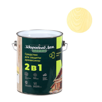 Защитно-декоративное покрытие 2.7 л для древесины Здоровый Дом 2 в 1, сосна