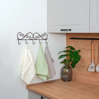 Вешалка настенная "Кружева 5" шир.402мм 5крючков Коричневый ВН 276 КОР ("ЗМИ")*1/10