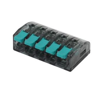 Клемма соединительная 5 конт. с рычажками 0,5-4мм2 (в уп2шт) аналог КУ621 * 1