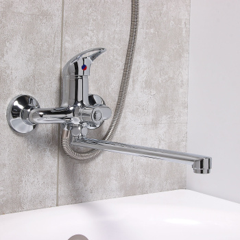 Смеситель для ванны ЦС-СМ 300-4 D35 М-40  плоский излив (Подольск) *1/10