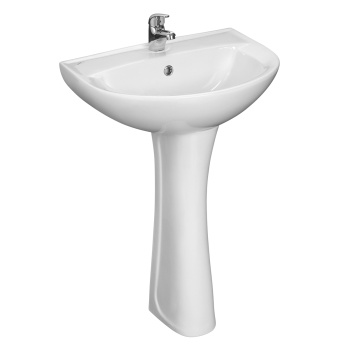 Умывальник ВИКТОРИЯ белый с 1 отверстием (г.Воротынск) (к нему подходит пьедестал ВОРОТЫНСКИЙ) *1/16 Умывальник ВИКТОРИЯ белый с 1 отверстием (г.Воротынск) (к нему подходит пьедестал ВОРОТЫНСКИЙ) *1/16