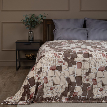 Плед 150*200см фланель Камешки серый TF FN F13GY b 1520 Absolute *1