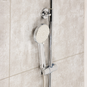 Смеситель д/ванны со стойкой для душа + ручной и тропич. душ Diadonna D80-335122 *1/4