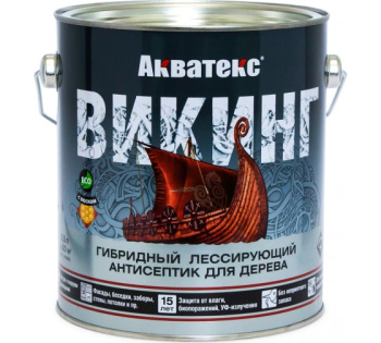 Антисептик 2.5 л для дерева АКВАТЕКС ВИКИНГ, гибридный, лессирующий, дуб
