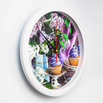 Часы настенные, серия: Кухня, "Сиреневое настроение", 28х28 см, микс стрелки 2436429