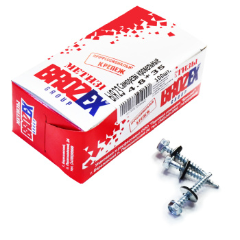 Саморезы кровельные 4.8х35 мм BROZEX, оцинкованная сталь, 100 шт.