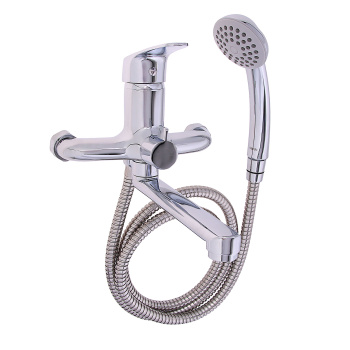 Смеситель для ванны Milardo Simp SIMSB02M02, длинный излив, однорычажный, с лейкой Смеситель для ванны Milardo Simp SIMSB02M02, длинный излив, однорычажный, с лейкой