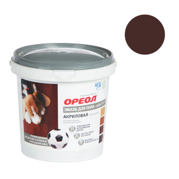 Эмаль акриловая для пола венге полуматовая 0,9 кг Ореол *1/6/588