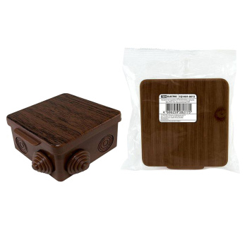 Коробка распаячная 7 вх. ОП 80х80х50мм IP54 бук TDM SQ1401-0612 инд. штр-код *1/32