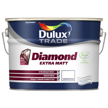 Краска акриловая для стен и потолков 9 л DULUX TRADE Diamond Extra Matt гл/матовая База BW *1/44