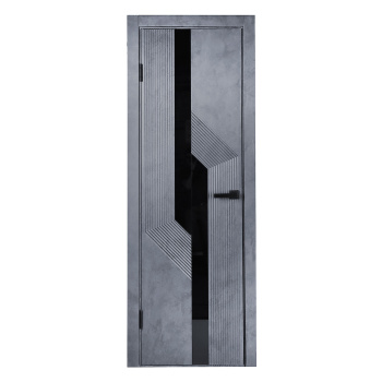 Дверное полотно остекленное ПВХ Нью-Йорк бетон графит 600 мм Аркада