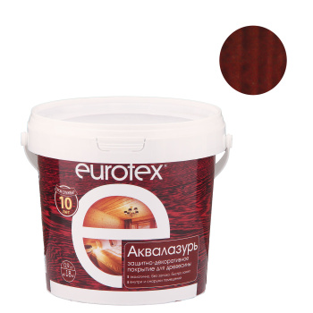 Защитно-декоративное покрытие 0.9 кг для древесины Eurotex Аквалазурь, акриловое, палисандр