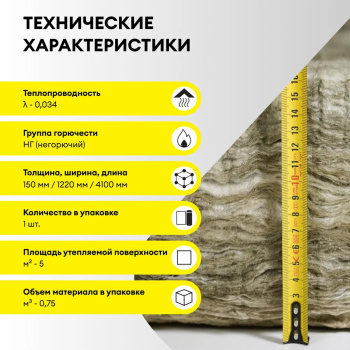 Утеплитель Vetonit Теплая крыша стронг Твин, 150 мм, 1 плита, 4.88 м²