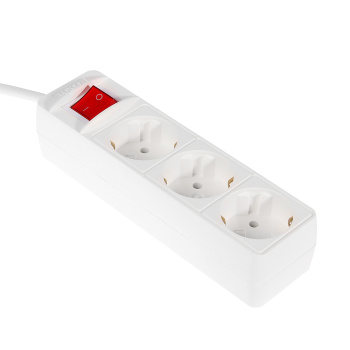 Удлинитель бытовой Союз 481S-7303, 3 розетки, 3 м, ПВС 3х0.75 мм², 2200 Вт, заземление, выключатель