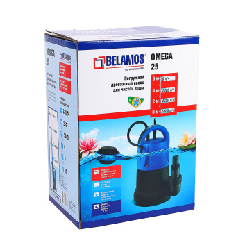Насос погружной Belamos Omega 25, дренажный, 250 Вт, 5000 л/час Насос погружной Belamos Omega 25, дренажный, 250 Вт, 5000 л/час
